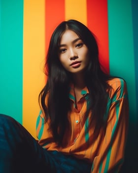 beautiful Asian woman fashion model AI generated photo