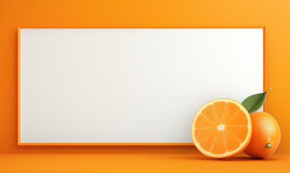 Orange Advertising Background For Social Media Post, Juicy Fruit for Healthy Nutrition. photo