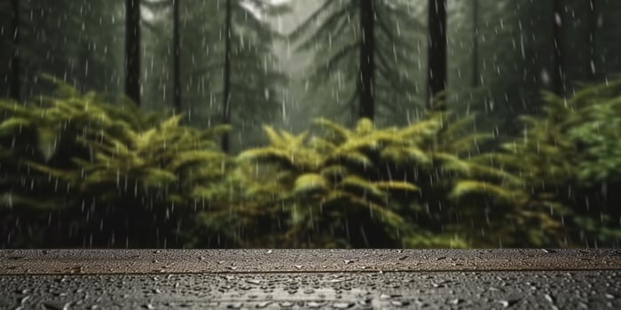 Rain drop copy space blurred background, photo