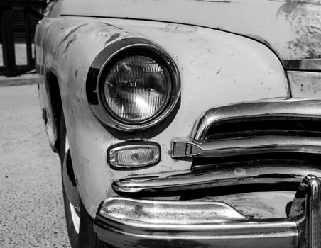 headlight of old retro car photo