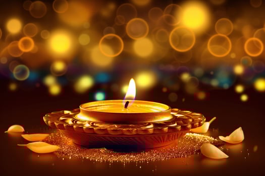 illustration of Puthandu Diwali Hindus background with gold ornament and bokeh background color, for Tamil New Year celebration, card, poster photo