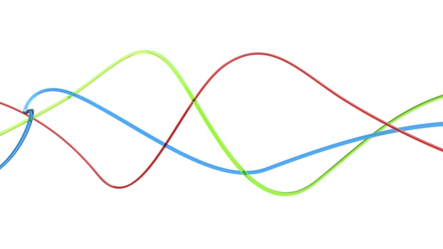 Red, green and blue abstract lines photo