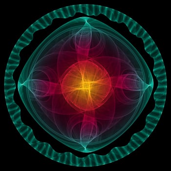 Glowing heart of the star - abstract shape photo