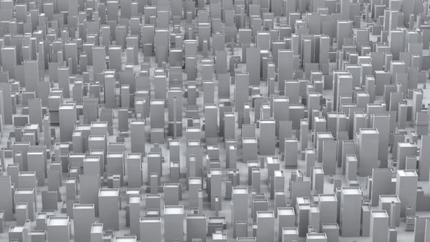 White abstract city form and city blocks photo