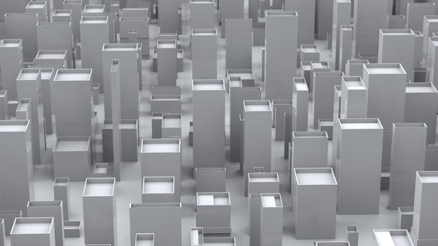 Abstract cubic city environment - white photo