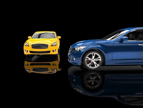 Cars On Black Background photo