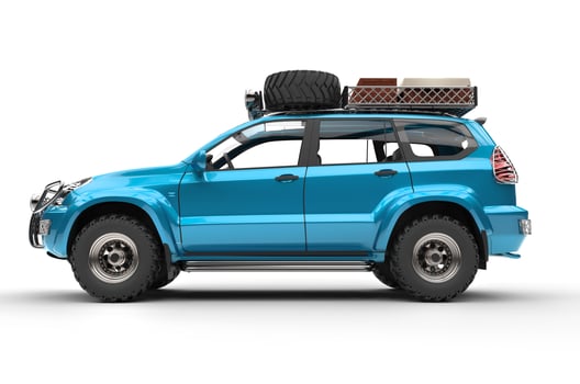 Cyan Modern SUV ready and packed photo