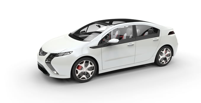 Electric Car White Top View photo