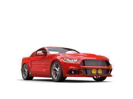 Hot red modern urban muscle car - studio shot photo