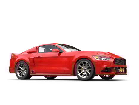 Hot red modern urban muscle car - beauty shot photo