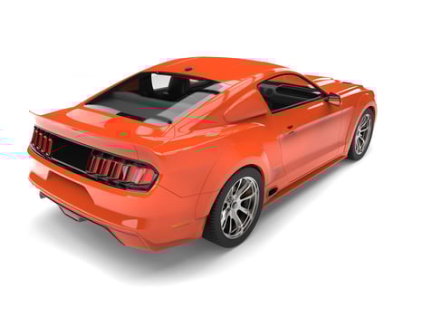Coral orange urban car - back view photo