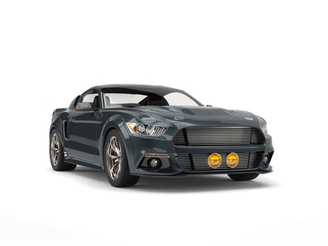 Gray blue urban muscle car - studio shot photo