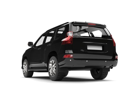 Jet black modern SUV - rear view photo
