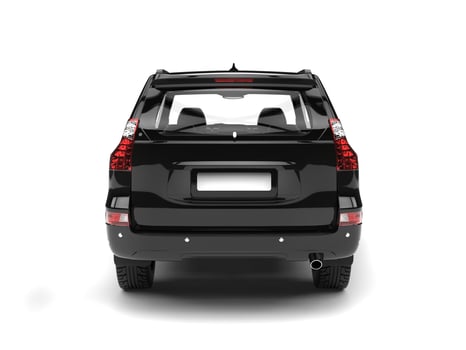 Jet black modern SUV - back view photo
