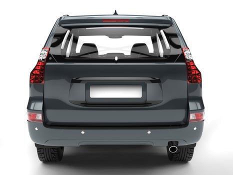 Gray blue family SUV - back view photo