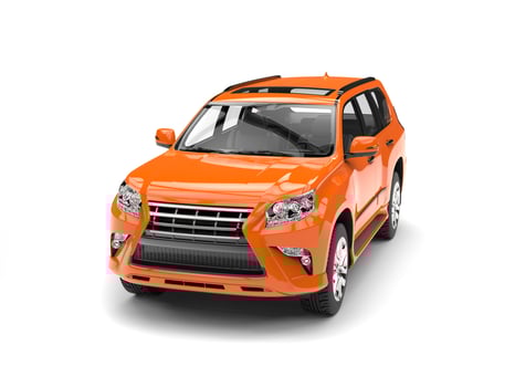 Tempting orange modern SUV - studio shot photo