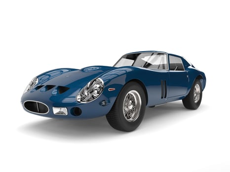 Cobalt blue fast vintage race car photo