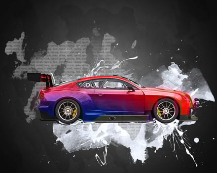 Modern two tone modern super car - gray splash illustration photo