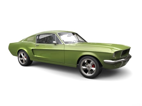 Great American vintage muscle car - bright army green photo