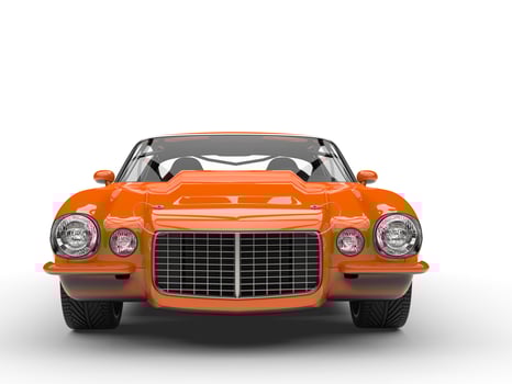Mango orange vintage American car - front view photo