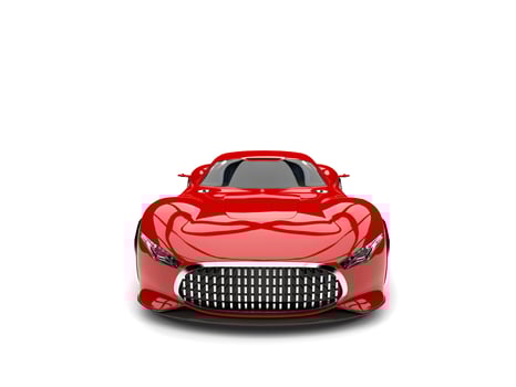Fire red modern super sports car - front view photo