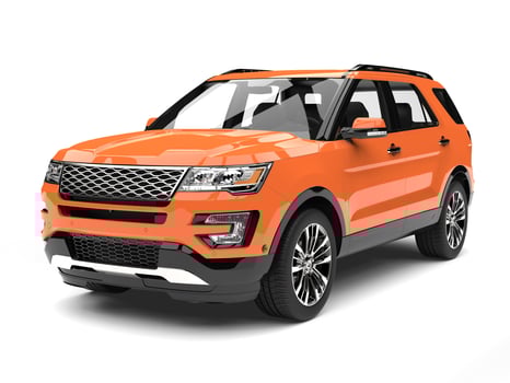 Warm orange modern SUV car photo
