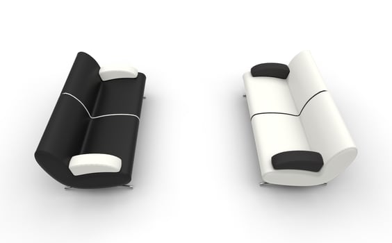 Two Sofas - isolated on white background photo