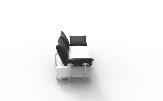 White Modern Two Seat Sofa Top View photo