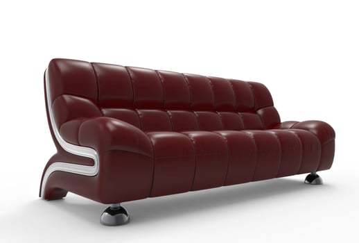 Dark Red Leather Sofa photo