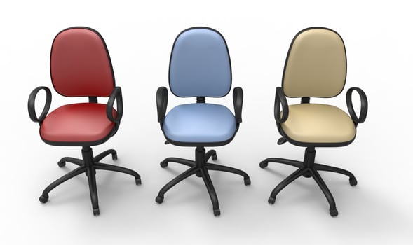 Office Chairs - isolated on white background photo