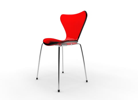 Red Modern Glass Chair photo