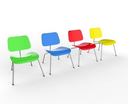 Row Of Colorful Office Chairs photo