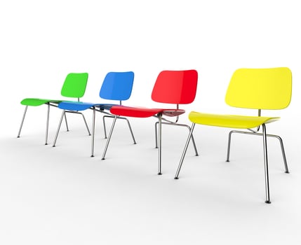 Colorful Chairs - isolated on white background photo
