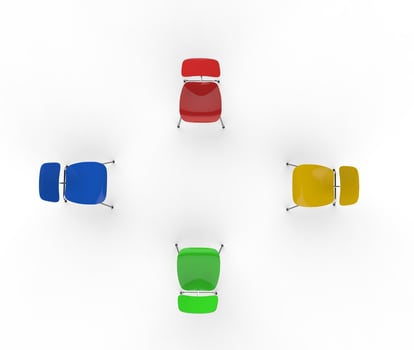 Colorful Chairs Top View photo