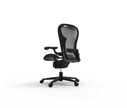 Black Modern Office Chair Side Back View photo