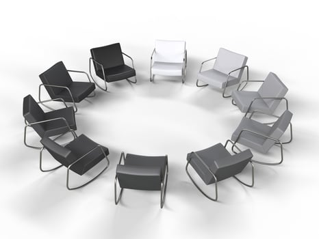 Monochrome Circle of Armchairs photo