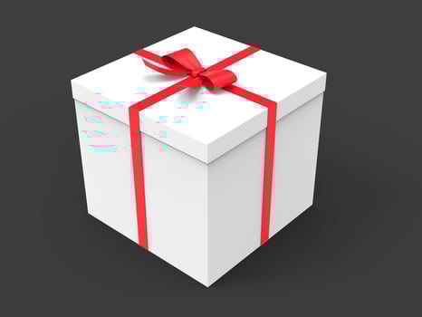 Pretty white box with red bow - hioliday present photo