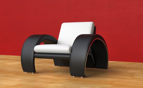 Modern Armchair in red room photo