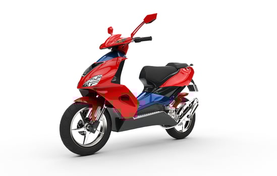 Red Scooter - isolated on white background photo