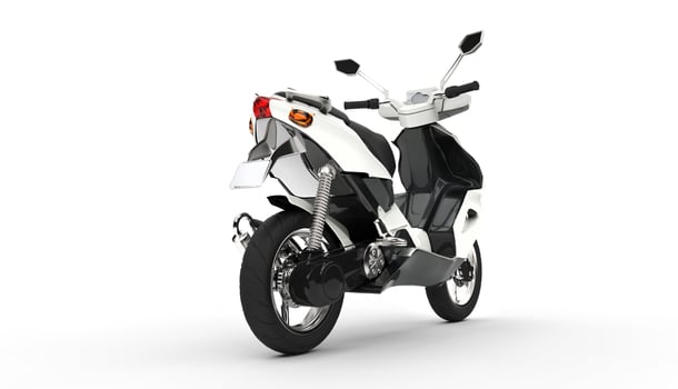 White Scooter back View photo