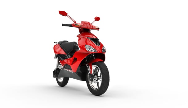 Red Scooter - isolated on white background photo