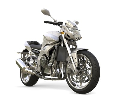 Super silver modern sports bike photo