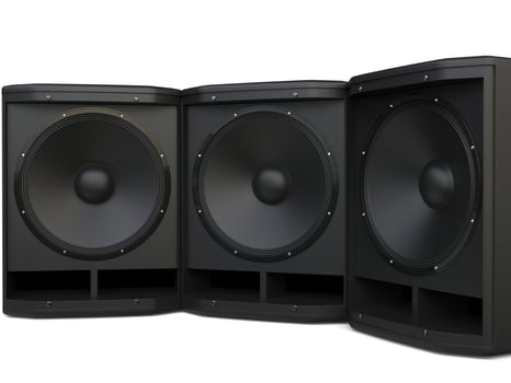 Three small subwoofer loudspeakers photo