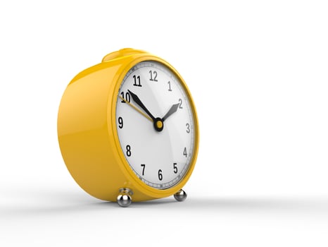 Cute alarm clock - yellow photo