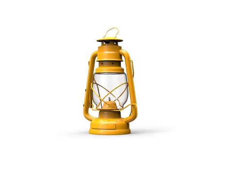 Old vintage yellow oil lantern photo