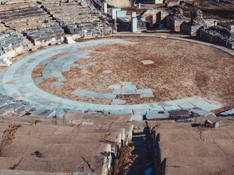 Ancient amphitheatre of Philippi in Greece photo