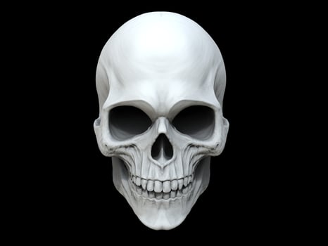 White clay skull - 3D Illustration photo