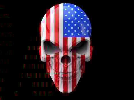 American flag angry skull photo