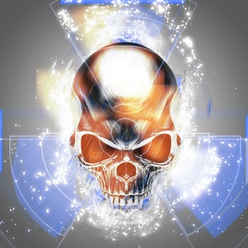 Radioactive metal vampire skull photo