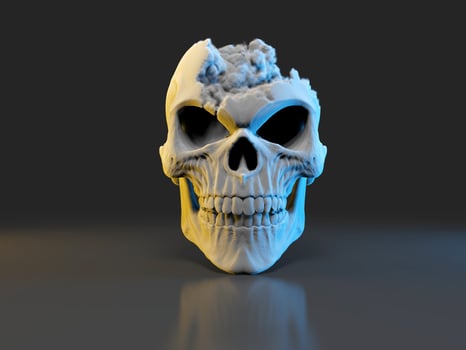 Skull created out of thick smoke photo